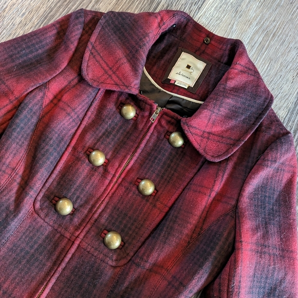ANTHROPOLOGIE elevenses wanigan plaid peplum coat S 6 - Picture 13 of 16